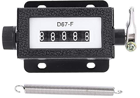 Garosa Compteur Manuel, D67-F Compteur de Comptage à 5 Chiffres Bouton Rotatif Compteur Mécanique Réinitialisable 0-99999, Compteurs de Tours