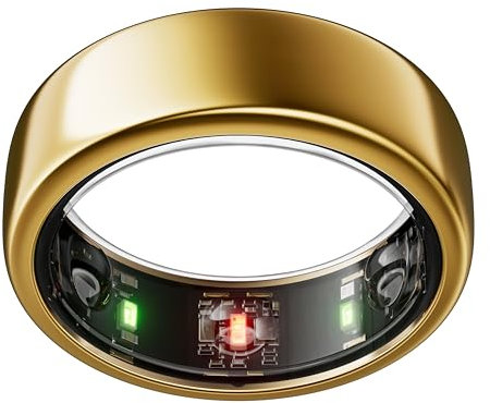 OURA Gen3 Horizon Smart-Ring - Größe 8, Gold | Wearable für Schlaf-, Herzfrequenz- und Fitnesstracking - Bis zu 7 Tage Akkulaufzeit - Kompatibel mit iOS/Android - Bestimme Deine Größe vor dem Kauf