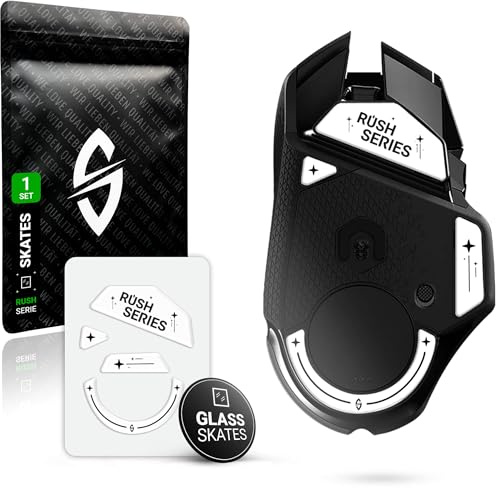SensoryBoost Rush Lot de patins en verre compatibles avec Logitech G502 Lightspeed - Ultra rapide et doux, poli, arrondi, robuste - Pieds de souris de rechange, patins (pas pour les tapis de souris en