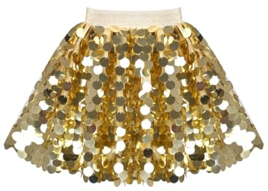 Girls Skirt Yellow High Waist Twinkling Sequin Tutu Ballet Celebration Age 7-8 Years