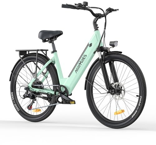 MileCity1 26 E-Bike für Erwachsene, 7 Gang Elektrofahrrad mit Austauschbarem 36V 13Ah Akku, 25 km/h und 80–100km Reichweite E-Bike für Städtische Pendler, IP65 Wasserdicht (MileCity1, Grün)