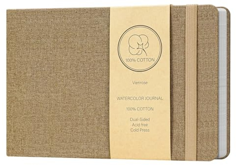 Vienrose Diarios De Acuarela, Cuadernos De Bocetos, 21x14 cm, Marrón | Papel De Algodón, Prensado En Frío, Cuaderno De Acuarela Adecuado Para Técnicas Y Medios Mixtos