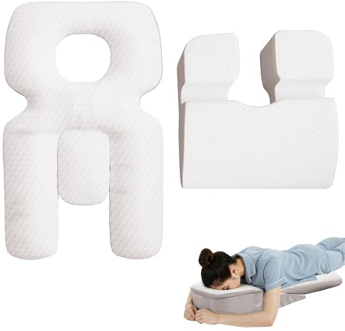 strusery Almohada boca abajo para dormir: apoyo cómodo para dormir boca abajo, ideal para recuperación de cirugía ocular y vitrectomía, almohada propensa a masaje en casa, almohada propensa para