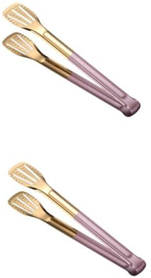 Cabilock 2 Pièces Pinces à Steak En Acier Inoxydable Cuillères Duo Barbecue Éclabousser Filtre à Clip Support Anti-brûlure Pince à Nourriture Pince à Gril Pincettes De Cuisine Grillage