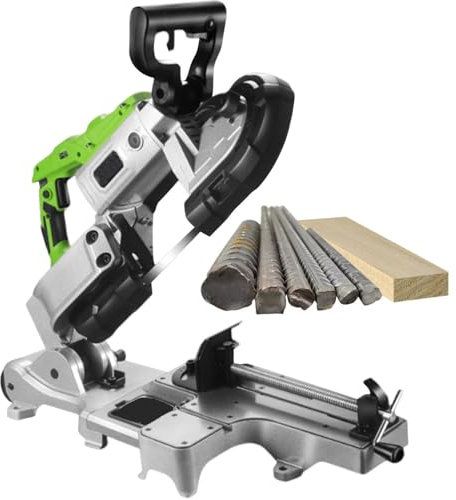 levigationlu Sega a Nastro da 1100W con Lama, Taglio Portatile dei Metalli, Base in Alluminio Rimovibile per Sega a Nastro Portatile, Gamma di Taglio di 120mm, Luce LED