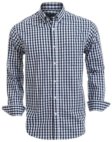 Rankitutu Mens Button Down Shirts Cotton Long Sleeve Shirts Regular Fit
