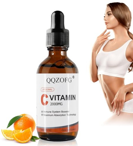 Liposomales Vitamin C Flüssig 2000mg,Flüssiges Ergänzungsmittel,Hohe Absorption Vit C Tropfen,Glutenfrei, Sojafrei