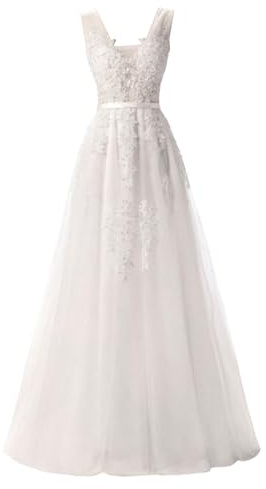 Robes de Bal Blanches pour Femmes, Robes de mariée Grande Taille pour mariée, col en V, sans Manches, Longue Robe soirée Formelle en Dentelle Scintillante
