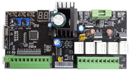 Tarjeta de Control, Tablero Universal de Tipo 12V/24V for abridor Puerta oscilante automático Dos Brazos, Panel Control, Centro Inteligente para abrepuertas(1 Board 6 remtoe)