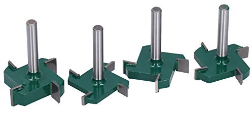 Yctze Set di 4 Frese per Scanalatura a T con Codolo da 4 per la Lavorazione del Legno, Fresa CNC di Alta qualità