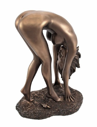 Veronese Design 6.5 Inch Nude Woman Bent Over Pose Cold Cast Resin Bronze Finish Artistic Body Sculpture