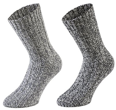 Tobeni 4 Paires chauds Homme Chaussettes Norvégiennes Hiver Laine de Mouton Prélavée Nuances de Gris 43-46