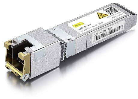 10Gtek 𝟭𝟬𝗚𝗕𝗮𝘀𝗲-𝗧 𝗦𝗙𝗣+ 𝘁𝗼 𝗥𝗝-𝟰𝟱 𝗧𝗿𝗮𝗻𝘀𝗰𝗲𝗶𝘃𝗲𝗿, 10Gbe SFP+ Copper Ethernet CAT.6a Module, up to 30-Meter, for Cisco SFP-10G-T-S, Meraki, Fortinet, Pack of 4