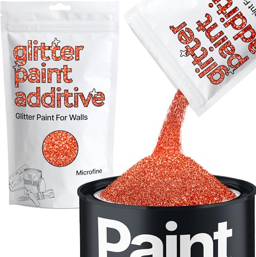 Hemway Red Holographic Glitter Paint Additive Microfine 100g Adding Sparkle | for Paints & Varnish | Paint Walls Sparkly Add to Emulsion, Acrylic or Lacquer Indoor