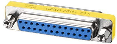 NA DB25 VGA Gender Changer 25 Broches Femelle à Mâle 2 rangées Mini Gender Changer Coupler Adaptateur Connecteur pour Applications Série Bleu Pack de 5