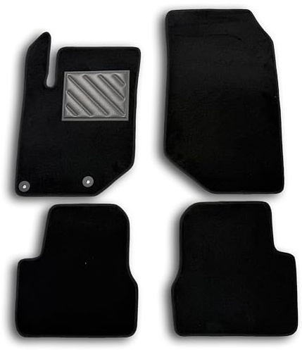 Tapis de Sol pour Peugeot 208 II (2019-) sur Mesure, antidérapant, Talonnette en Caoutchouc renforcé, Boutons de Fixation