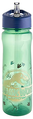 Jurassic World Polar Gear - Borraccia in bronzo con cannuccia, riutilizzabile, per bambini, 600 ml, in polipropilene verde e blu, prodotto ufficiale di Polar Gear, senza BPA e in plastica riciclabile,