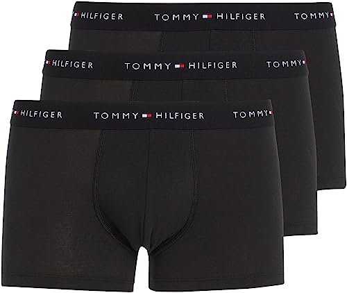 Tommy Hilfiger Boxer Homme Lot de 3 Slip Homme Sous-Vêtement, Noir (Black/Black/Black), L