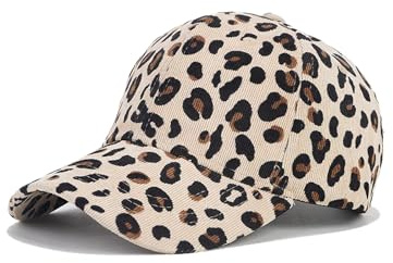 Nanwansu Baseball Cap Leopard Print Hat Cotton Sunhat Headwear Outdoor Shade Sports Cap Beige