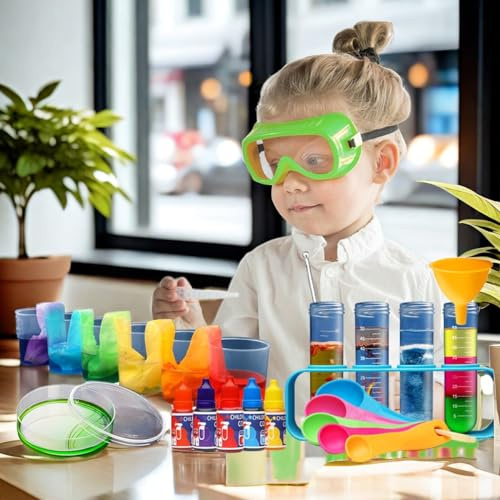 CENPEK Kit de experimentos científicos con Bata de Laboratorio, Disfraz de científico, Disfraz para niños y niñas, Fiesta de cumpleaños de Navidad