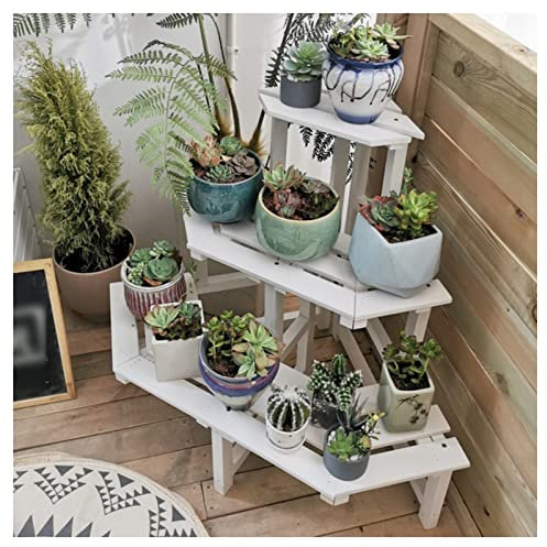 asdchZen Tavolo da Invasatura per Esterni Stazione Armadietto Scaffali Aperti Banco da Lavoro per Piantare Banco da Giardinaggio Tavolo da Invasatura (Bianco 80X59X76Cm)