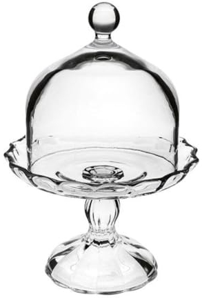 Generico Alzata Tortiera in Vetro con Coperchio 17x11 cm Allestimento Festa