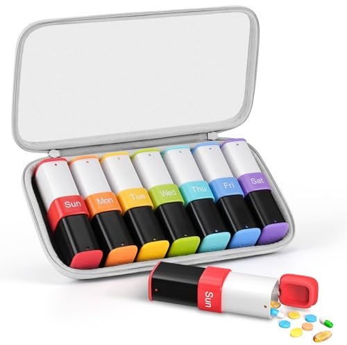 Lotour Tablettenbox 7 Tage Morgens Abends, Pillendose 7 Tage 2 Fächer, Pill Box, GroßE Tabletten Tablettendose Organizer, Medikamentendose Pillenbox für Vitamine