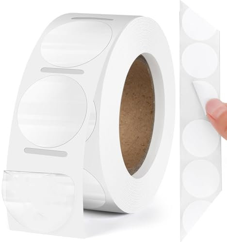 500 Stück Transparente Runde Aufkleber 25mm Auf Rolle, Ideal Für DIY Umschläge Und Verschlussetiketten, Klebepunkte Auf Rolle Als Klebepunkte Markierungspunkte Und Doppelseitige Klebepunkte
