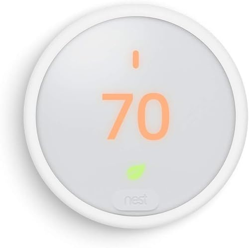 Google Nest Thermostat E (T4000ES) – Smart WiFi Programmable Thermostat with Frosted Display, Works with Alexa & Google Assistant – 24V HVAC Compatible – White Finish – App Control, Bulk Packaging
