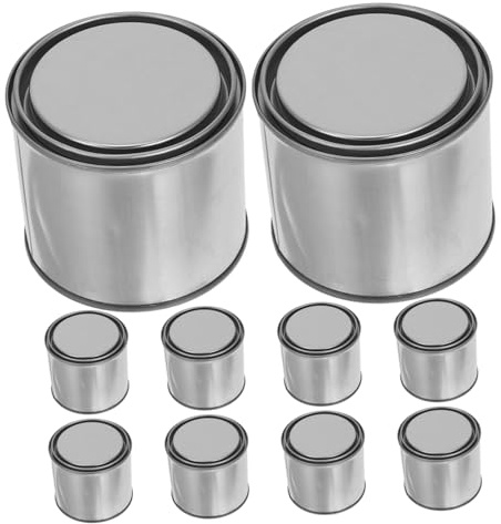 Gadpiparty 10pcs Small Empty Metal Paint Cans with Airtight Lids Lightweight Unlined Tin Buckets for Paint Storage Sampling Crafts DIY Projects and Outdoor Use