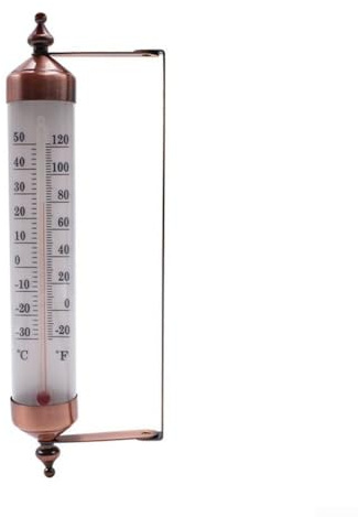 Trädgårdstermometer inomhus utomhus användning metallhus dubbel skala display för väderstation för hem gård 24,5 cm