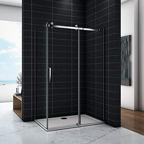 Box Doccia Angolare Porta Scorrevole con 120x80x195 cm Vetro 8mm