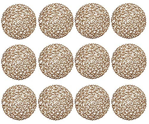 Centrini in Carta Rotonda, Centrini in Corda Decalcomanie per cene, feste e matrimonio 12 pezzi