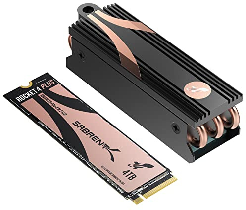 SABRENT M.2 NVMe SSD 4TB Gen 4 mit Kühlkörper, Internes Solid State 7100 MB/s Lesen, PCIe 4.0 intern festplatte Für Gamer, kompatibel mit Playstation 5, PS5 konsole, PCs, NUCs Laptops und desktops