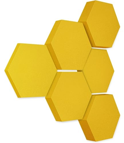 platino24 Akustikpaneele 6 Elemente Edition LOFT 3D I Ø 300mm Akustikplatten Schalldämmung Wand & Decke I Akustikschaum Schall-Absorber aus Basotect 30-70mm mit Akustikbeschichtung Farbe: Bibo