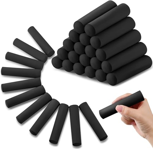 Fulmoon 40 Pcs Jumbo Sidewalk Chalk Outdoor Art Non Toxic Large Washable Street Chalk for Adults Drawing Painting(Black)