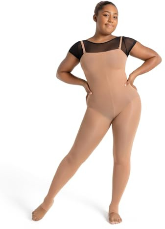 Capezio Body ajustado de estribo ultra suave para mujer, beige, S, beige, S