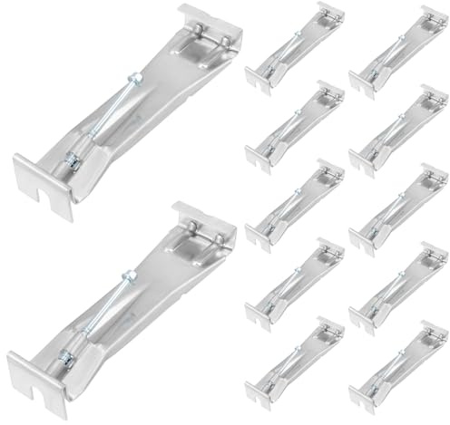 Nicerity 12 Piezas Ganchos de Canalón de 6 Pulgadas Resistentes Ocultos Soportes de Canalón de Lluvia Sujetador, Soportes de Canalón de Aluminio para Reparar Canalones de Lluvia Caídos