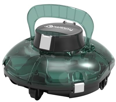 WINNY POOL CLEANER Winny 200 Robot Piscina, Piscina Senza Fili con Batteria, Autonomia 75 Min per Piscine Fuori Terra 60 m², Doppia Filtrazione, Parcheggio Automatico (Trasparente Verde Bianco)