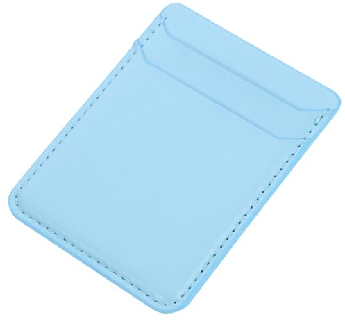 Artibetter Porta Carte Posteriore Per Telefono a Doppio Strato Porta Carte Di Credito Adesivo Per Cellulare Portafoglio Telefono Blu Tinta Unita Compatto Per Uso Quotidiano