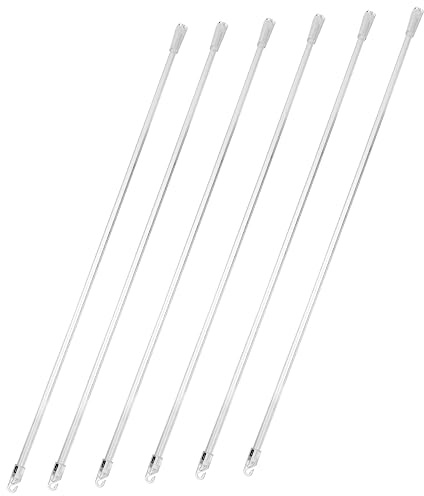 SHINEOFI 6pièces Kit De Tiges Transparentes Pour Stores à Lamelles Accessoires Légers De Remplacement Avec Crochets Pour Tringles à Rideaux Manuel Inclinaison Et Ouverture Des Volets