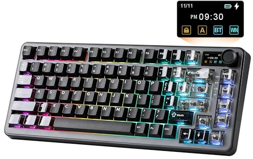 YUNZII B75 PRO MAX 75% Tastiera Meccanica Wireless (Nero, Cocoa V2)