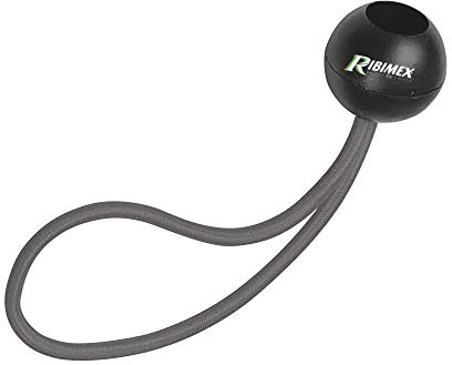 Ribimex PRBCEARX10, Set 10 attacchi rapidi per teloni, Nero, sfera di fissaggio Ø 30 mm, Cavo elastico Ø 4 mm, lunghezza 30 cm