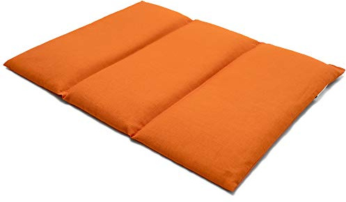 Coussin aux pépins de raisins - Taille 40x30-3 compartiments - orange - Coussin thermique - Coussin aux graines - Compresse froide -