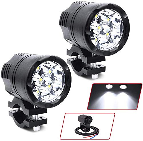 Biqing 2PCS Fari Supplementari per Moto,Universale Led Fendinebbia Offroad Fari Anteriori Luci Diurne 12V 24V Faro da Lavoro a Led con Interruttore per Camion 4x4 Suv Utv Atv Moto Trattore Barca