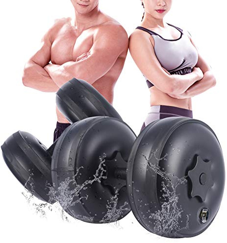 DEIRIS Juego de Mancuernas de Agua 1~10kg,2in1 Ajustables Mancuernas, con mango antideslizante, para entrenamiento muscular, gimnasio en casa