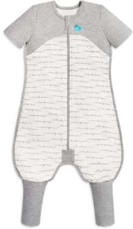 Love To Dream Dors-bien orgánico polar piernas 6-12 meses, blanco, tejido ideal para 18-24°C, manga corta, lavable a máquina, 2 cremalleras para un fácil cambio