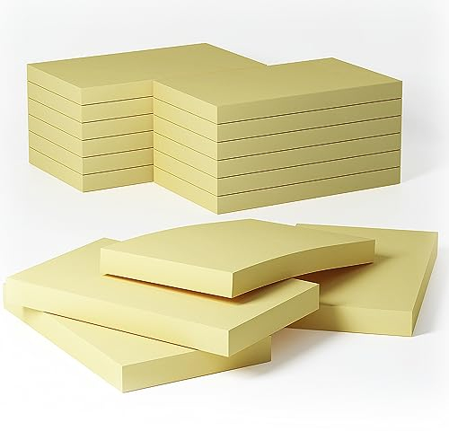 12 Blöcken 76 x 127 mm Classics gelbe Haftnotizen, selbstklebende Notizblöcke Sticky Notes Büronotizen,80-Blätter/Pad