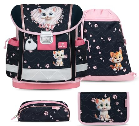 Belmil Classy Schulranzen Set 4 - teilig (403-13/AG/S) (Cute Kitten 2)