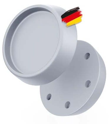 BAUHELD® Schwingungsdämpfer Waschmaschine [4 Stück] - Robuste Gummi-Füße aus Weich-PVC [Made in Germany] - Vibrationsdämpfer passend auf Miele Midea Siemens Bosch Haier Beko AEG - Hellgrau
